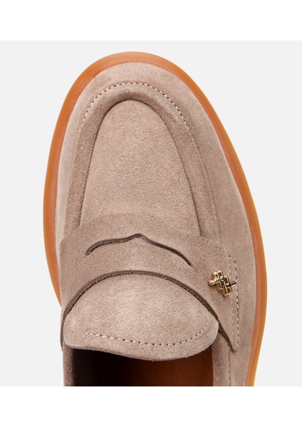 01AYH306200A450 KADIN Süet Deri Vizon Esnek Tabanlı Klasik Loafer