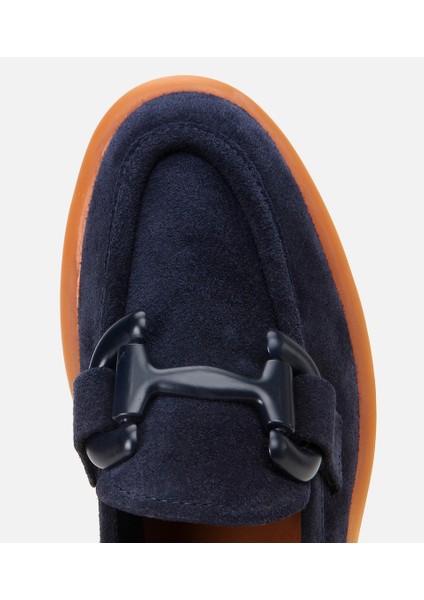 01AYH306180A680 KADIN Süet Deri Lacivert Esnek Tabanlı Günlük Loafer