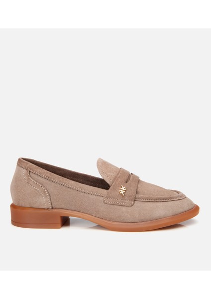 01AYH306200A450 KADIN Süet Deri Vizon Esnek Tabanlı Klasik Loafer