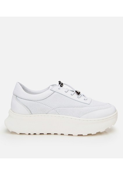 01AYH306540A900 Deri Beyaz Kadın Spor Ayakkabı