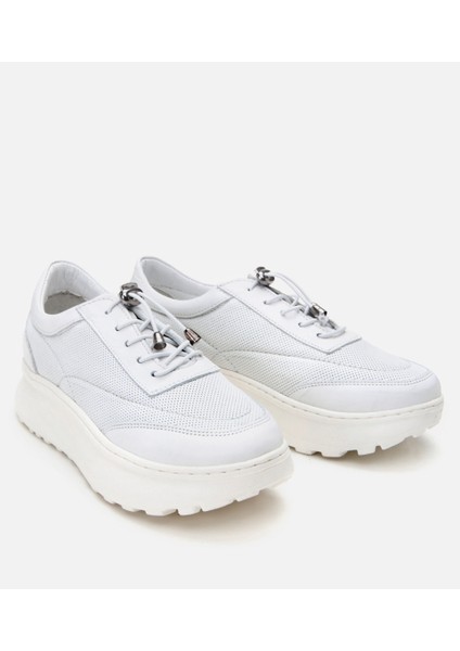 01AYH306540A900 Deri Beyaz Kadın Spor Ayakkabı