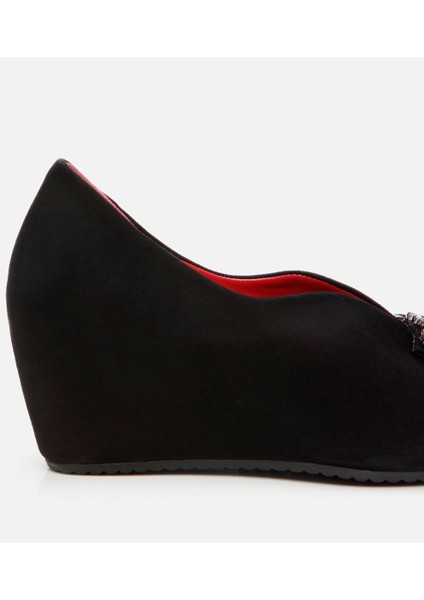 01AYH306280A100 KADIN Deri Toka Detaylı Dolgu Topuklu Ayakkabı