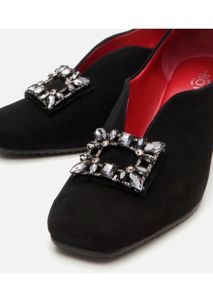 01AYH306280A100 KADIN Deri Toka Detaylı Dolgu Topuklu Ayakkabı