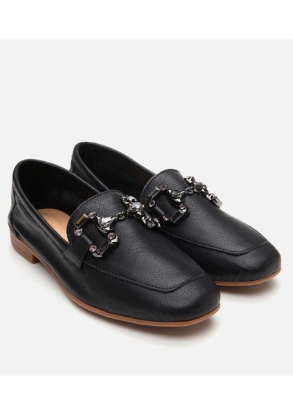 01AYH306730A100 Deri Siyah Kadın Loafer