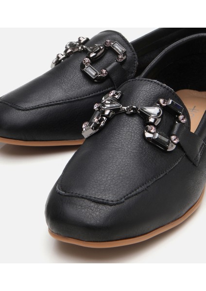 01AYH306730A100 Deri Siyah Kadın Loafer
