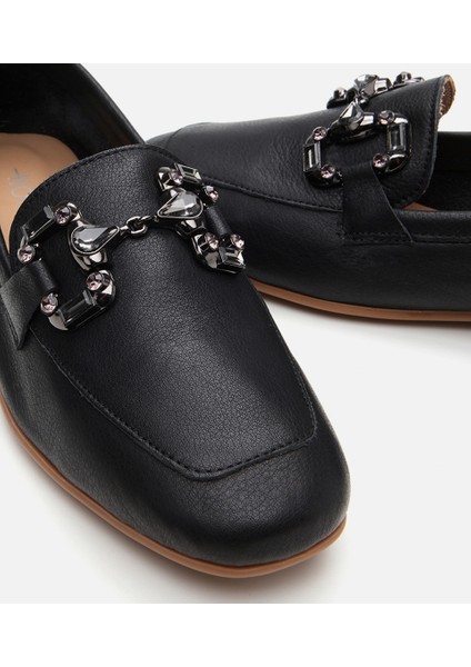 01AYH306730A100 Deri Siyah Kadın Loafer