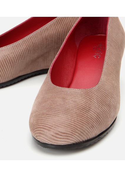 01AYH306260A450 KADIN Deri Vizon Esnek Dolgu Topuklu Ayakkabı