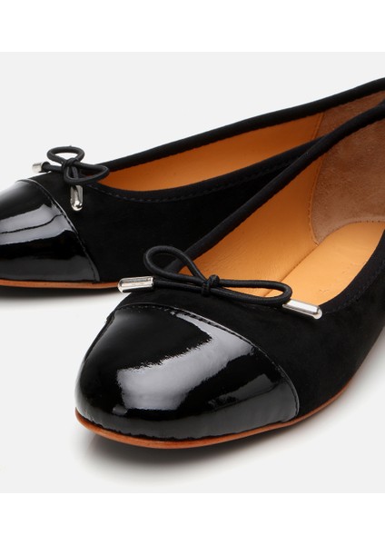 01AYH306300A100 KADIN Süet Deri Siyah Esnek Tabanlı Babet