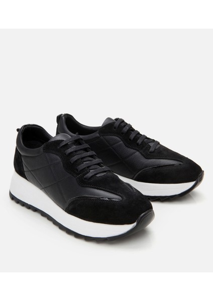 01AYH306510A100 Deri Siyah Kadın Spor Ayakkabı