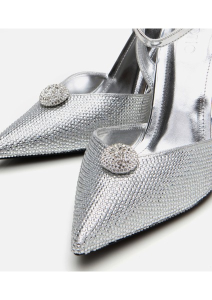 01AYH307500A210 LAME Kadın Taşlı Stiletto