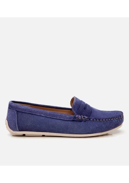 01AYH306650A680 KADIN Süet Deri Lacivert Günlük Loafer
