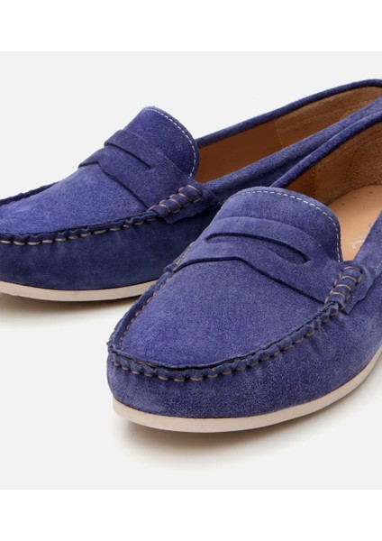01AYH306650A680 KADIN Süet Deri Lacivert Günlük Loafer
