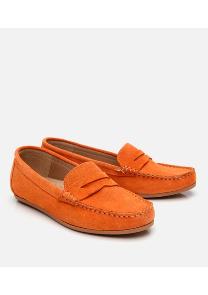 01AYH306650A570 KADIN Süet Deri Turuncu Günlük Loafer