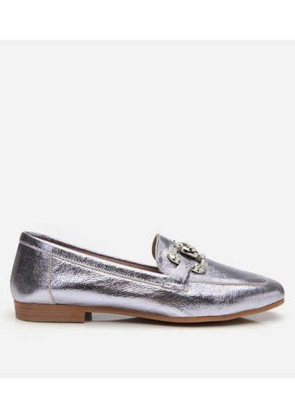 01AYH306740A210 Deri Lame Kadın Tokalı Loafer