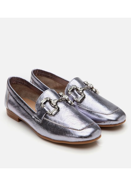 01AYH306740A210 Deri Lame Kadın Tokalı Loafer