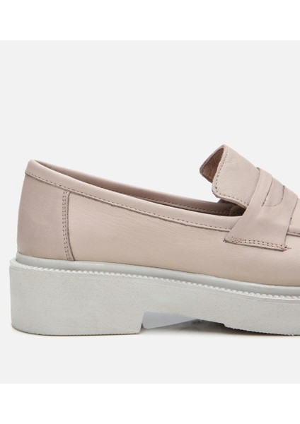 01AYH306700A310 KADIN Deri Pudra Kalın Tabanlı Loafer