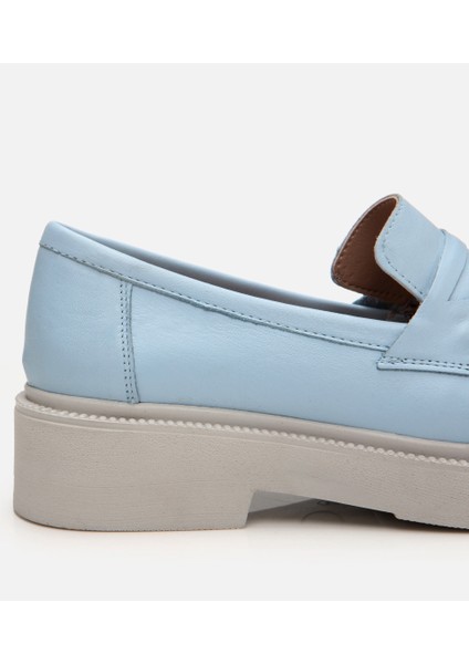 01AYH306700A600 Deri Açık Mavi Kadın Loafer