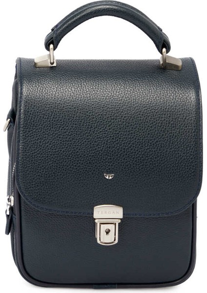 Lacivert Hakiki Deri Erkek Çapraz Askılı Çanta - S1AC00002928-X86