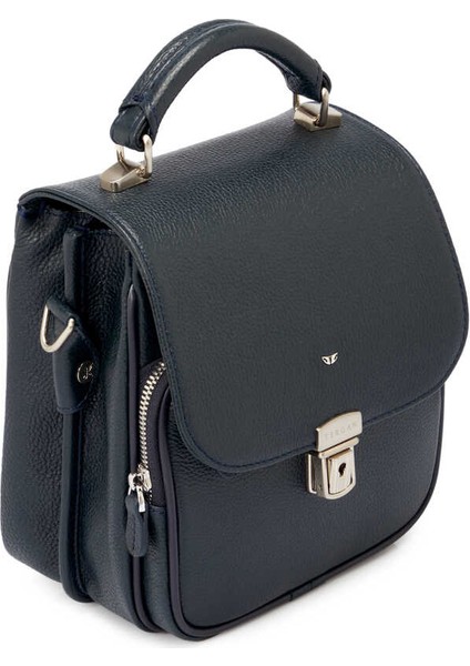 Lacivert Hakiki Deri Erkek Çapraz Askılı Çanta - S1AC00002928-X86