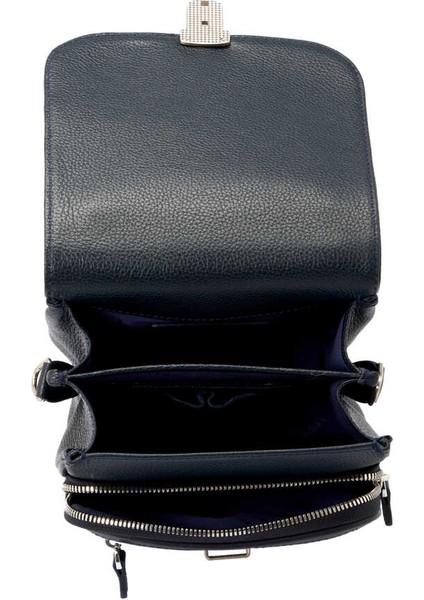 Lacivert Hakiki Deri Erkek Çapraz Askılı Çanta - S1AC00002928-X86