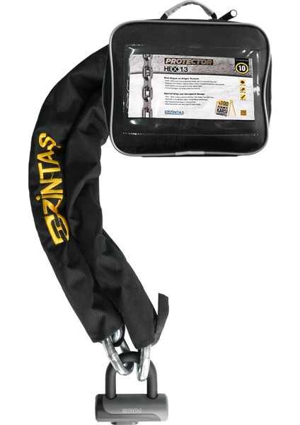 Protector HEX13 Altıgen Motosiklet Kesilmez Zincir Kilit 13MM 120CM