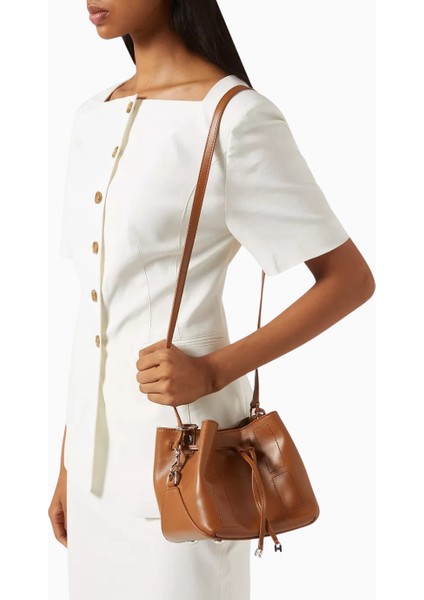 Mini Hocket Kahverengi Deri, Zarif ve Şık Bucket Omuz Çantası fiyatları