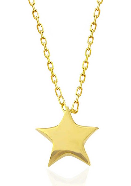 925 Ayar Gümüş Gold Yıldız Kadın Kolye (BC-648A38) modelleri