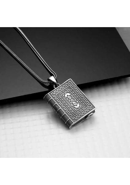 Gümüş Kare Içi Açılabilen Muskalık Kolye (BC-551949) fiyatları