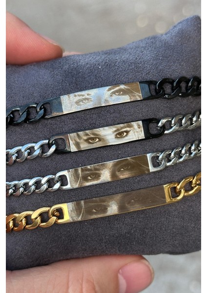 Kişiye Özel Göz Resim Baskılı Paslanmaz Çelik Bileklik Sevgiliye Hediye SCB83 fırsatları