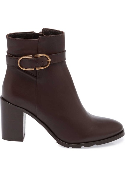 Kahve Hakiki Deri Kadın Klasik Bot - K23K1BT67037-D38