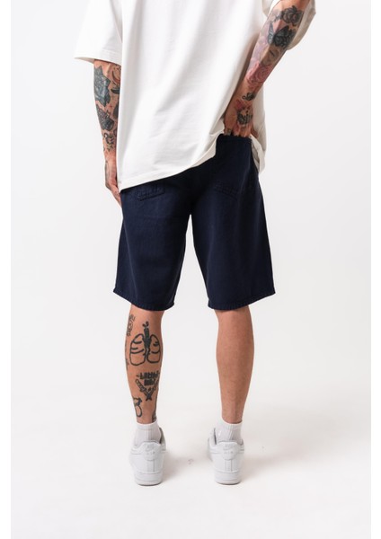 Erkek Parça Boya Şort Lacivert fırsatları