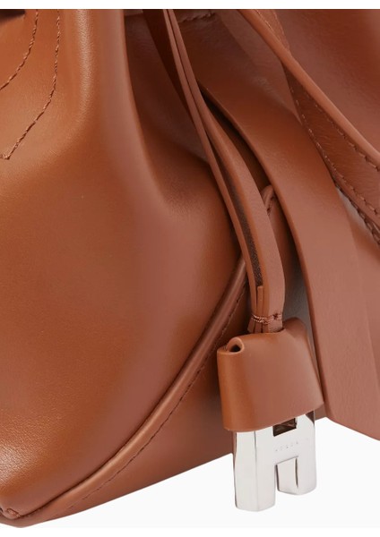 Mini Hocket Kahverengi Deri, Zarif ve Şık Bucket Omuz Çantası