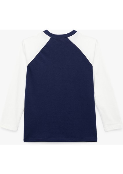 Uzun Kollu Bisiklet Yaka Dinozor Baskılı Pamuklu Tişört fiyatları