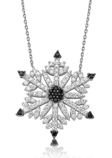 925 Ayar Gümüş Kar Tanesi Kadın Kolye (BC-BC398D)