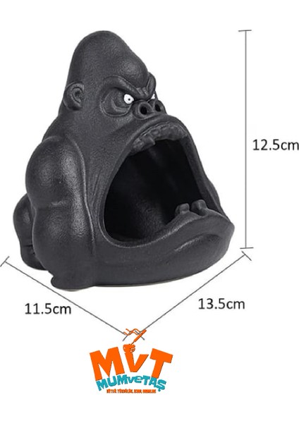 Mvt Tasarım Goril Figürlü Dekoratif Kül tablası Biblo Masaüstü Ev Ofis Dekorasyon Küllük Organizer fırsatları