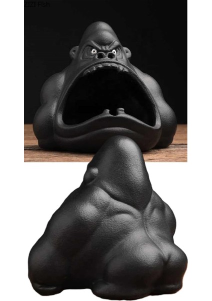 Mvt Tasarım Goril Figürlü Dekoratif Kül tablası Biblo Masaüstü Ev Ofis Dekorasyon Küllük Organizer indirimleri