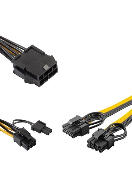 Cpu 8pin To Graphics Video Kartı Çift Pcı-E Güç Kaynağı Kablosu 30CM fiyatları