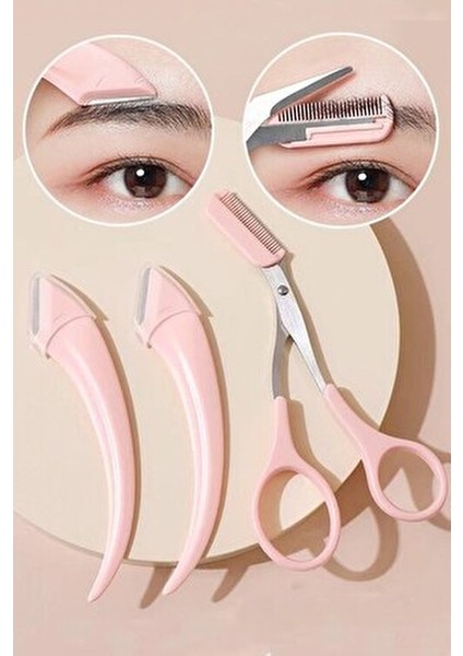 Pambe Kaş Makası + 2'li Kaş Usturası Seti