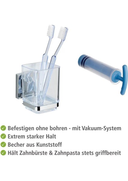 Gbmotion Vacuum-Loc® Paslanmaz Çelik Diş Fırçası Kabı Mod. Quadro Delme Gerektirmeden Takılabilir indirimleri