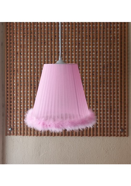 Pembe Organze Avize M-116 Yatak Odası Çocuk Odası Genç ve Bebek Odası Avize Aydınlatma Sarkıt fırsatları