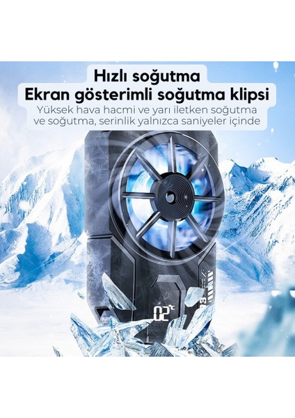 Tüm Telefonlara Uyumlu 7000RPM Buz Tipi Soğutucu | Buz Mavisi LED Işık | Oyuncular Için Özel Tasarım fiyatları