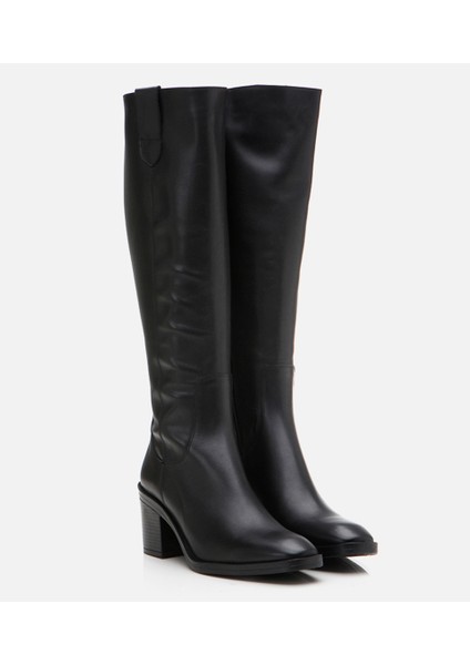 01cıh291200a100 hakıkı Deri Siyah Kadın Çizme
