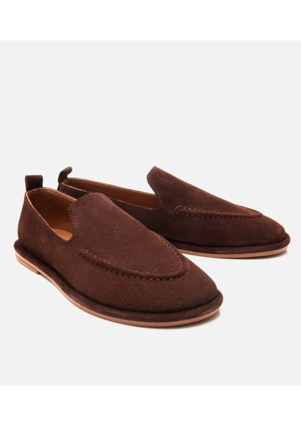 01AYH310140A480 KADIN Süet Deri Kahverengi Günlük Loafer