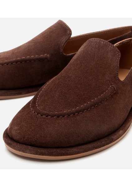 01AYH310140A480 KADIN Süet Deri Kahverengi Günlük Loafer