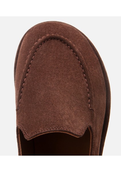 01AYH310140A480 KADIN Süet Deri Kahverengi Günlük Loafer