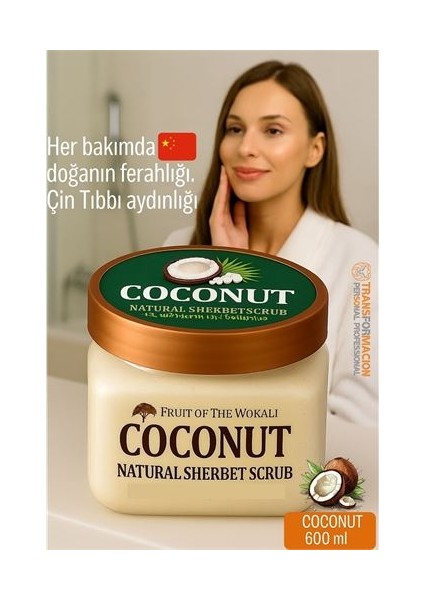 Profesyonel Hindistan Cevizi Doğal Peeling - Tüm Vücut Scrub 600 ml