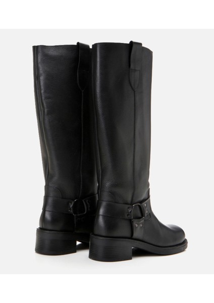 01CIH298450A100 Deri Siyah Kadın Çizme