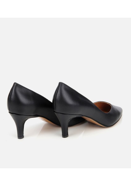 01AYH312520A100 KADIN Deri Siyah Ince Topuklu Stiletto