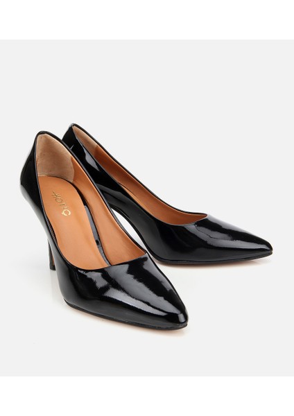 01AYH312550A100 KADIN Rugan Deri Siyah Stiletto