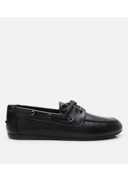 01AYH310790A100 KADIN Deri Siyah Bağcıklı Günlük Loafer
